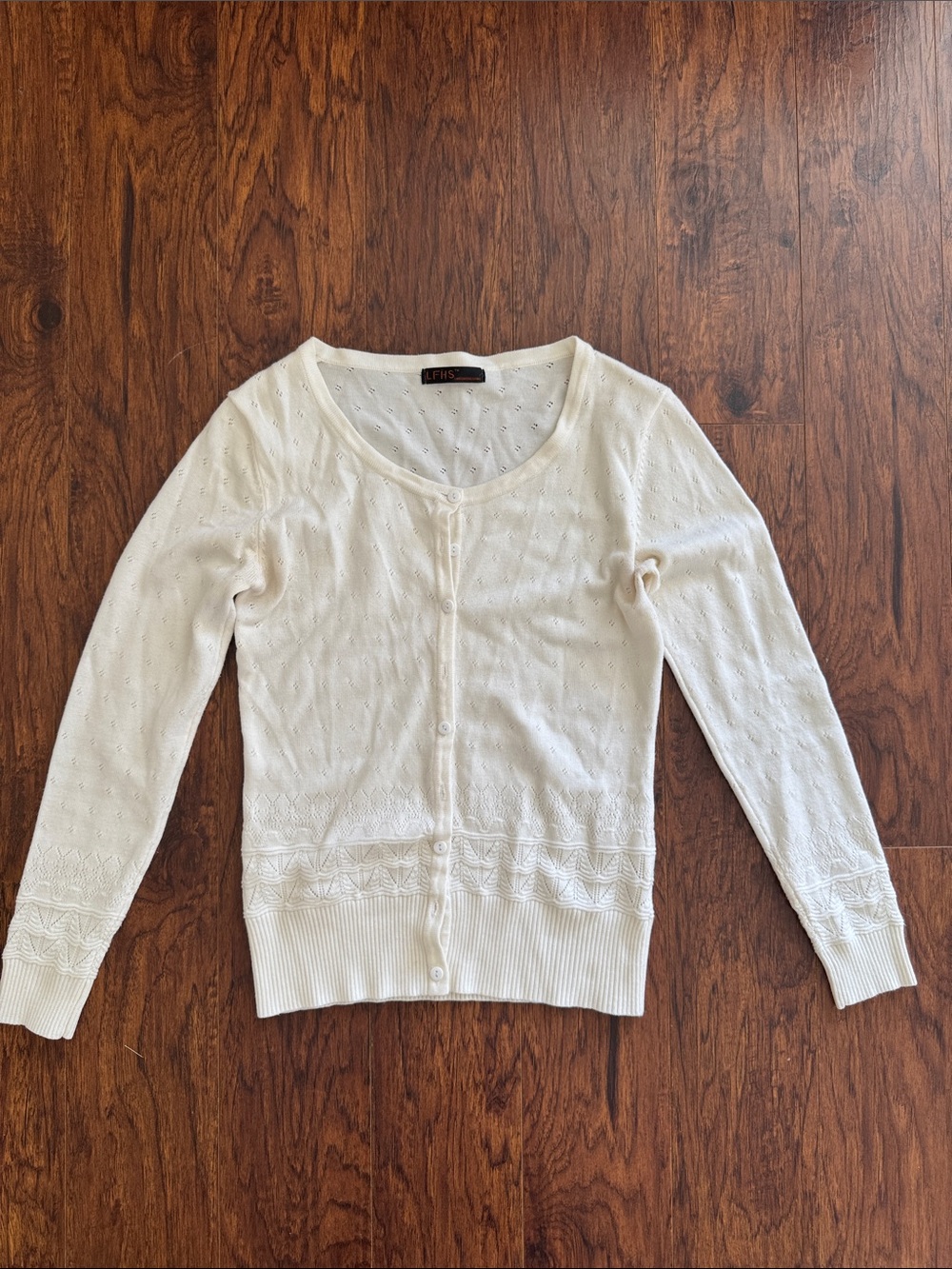 White Knit Button-Front Cardigan